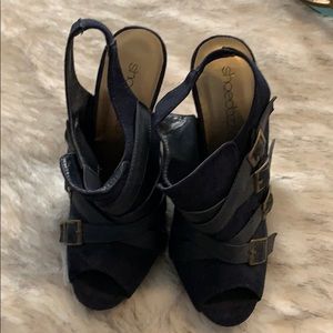 Buckle Navy Blue 6” Heels